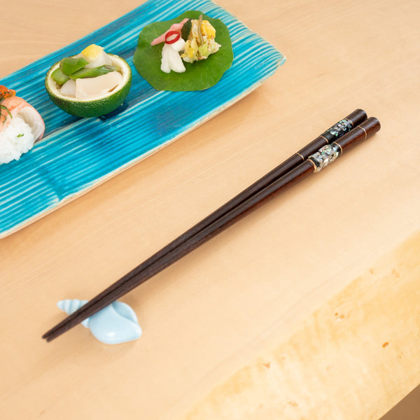 matsukan-sound-of-the-sea-shell-inlay-checkered-pattern-wakasa-lacquerware-set-of-two-pairs-of-chopsticks-23-cm-91-in-21-cm-83-in-with-chopstick-rests-set-of-tw-471691.jpg