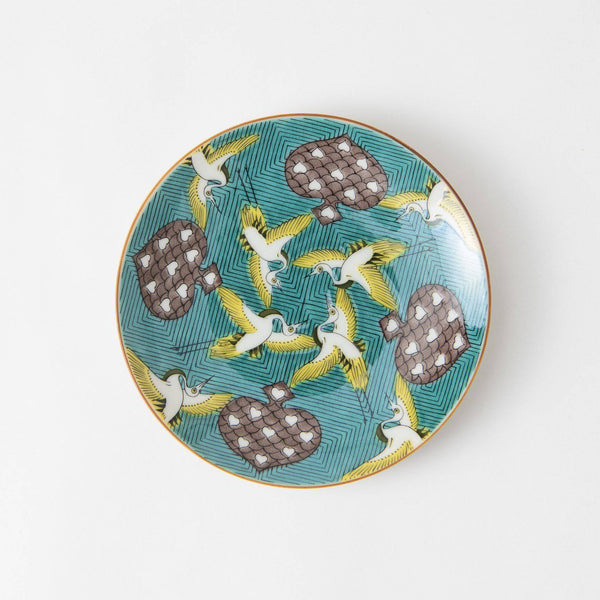 seikou-kiln-dancing-cranes-kutani-round-plate-musubi-kiln-quality-japanese-tablewares-and-gifts-120407.jpg